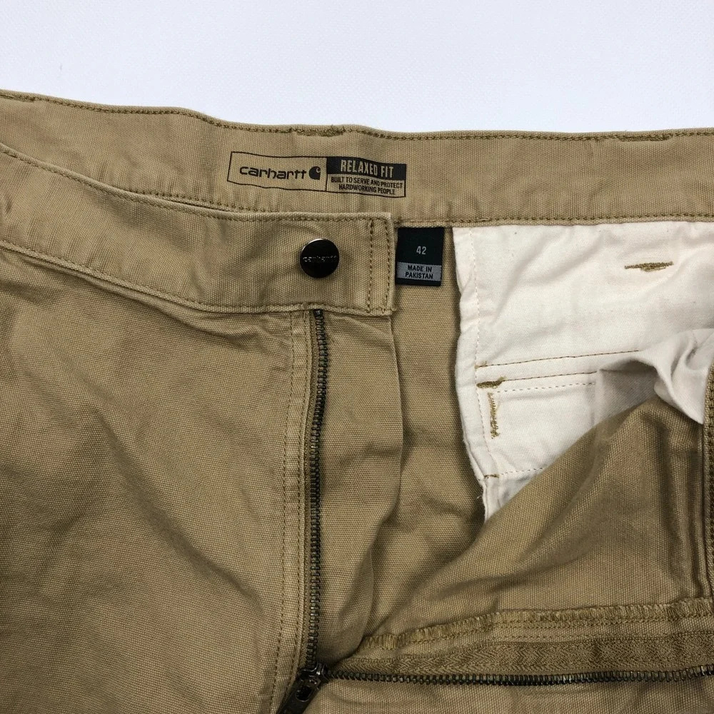 Carhartt Rugged Flex Cargo Shorts Mens 42 Tan Khaki Relaxed Fit BS3542-M
